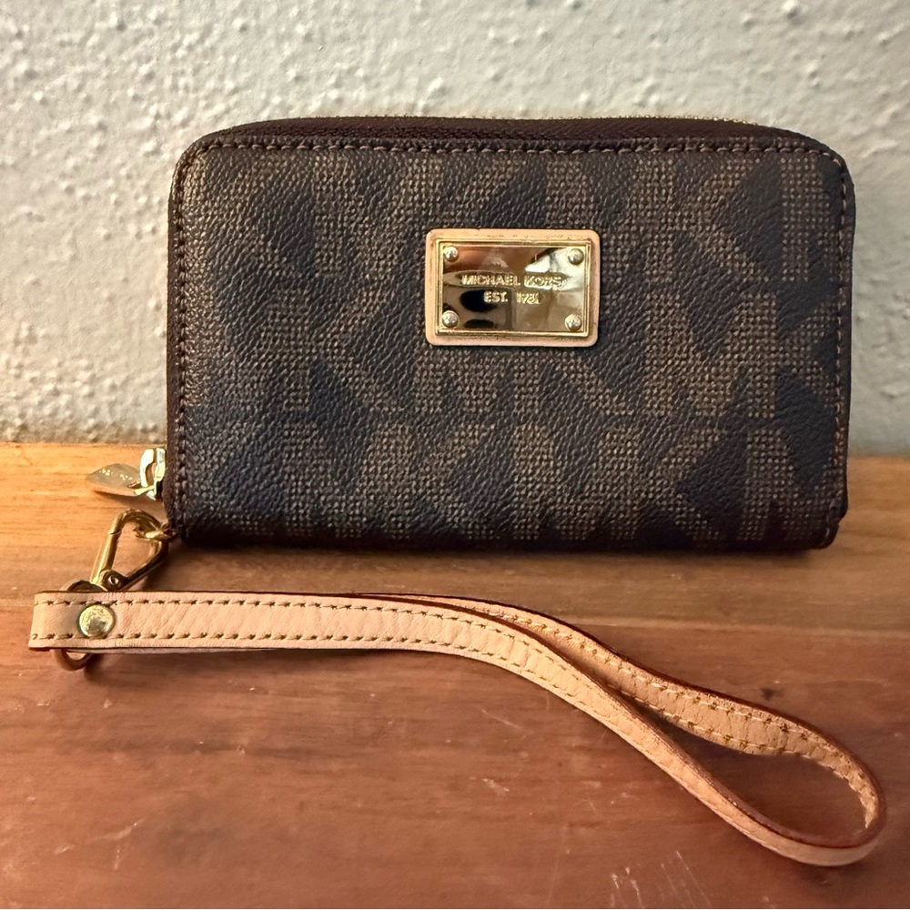 Michael Kors Brown Wristlet Wallet